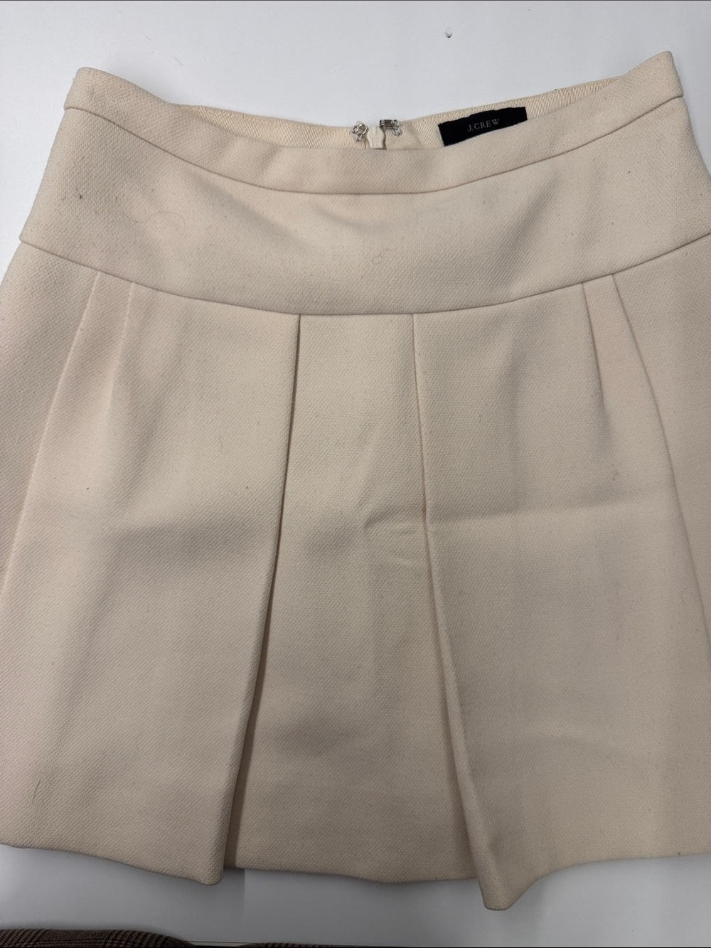 J. Crew Cream A-Line Pleated Skirt